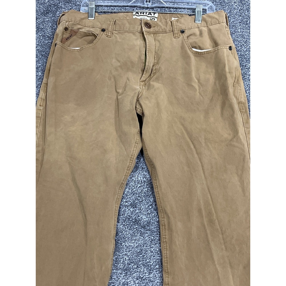 Ariat M5 Straight Fit Straight Leg Tan Khaki Pants Mens 35x30 Work Casual